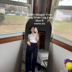 Vera Wang Black Wide Leg Pants